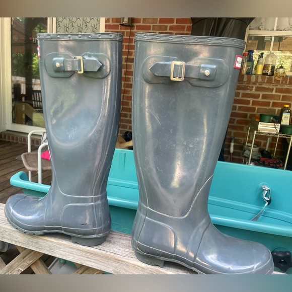 Hunter Boots Original Dark Slate Tall Rain Boots,         size 7 W, 6 M - Picture 1 of 13